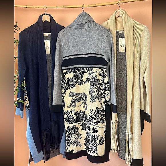 Animal Pint Long Open Italian Cardigan - Picture 3 of 5